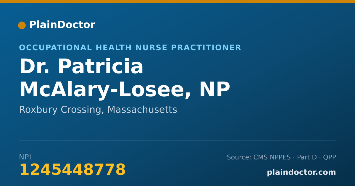 Shareable card for Patricia McAlary-Losee, NP - Occupational Health Nurse Practitioner, Roxbury Crossing, MA