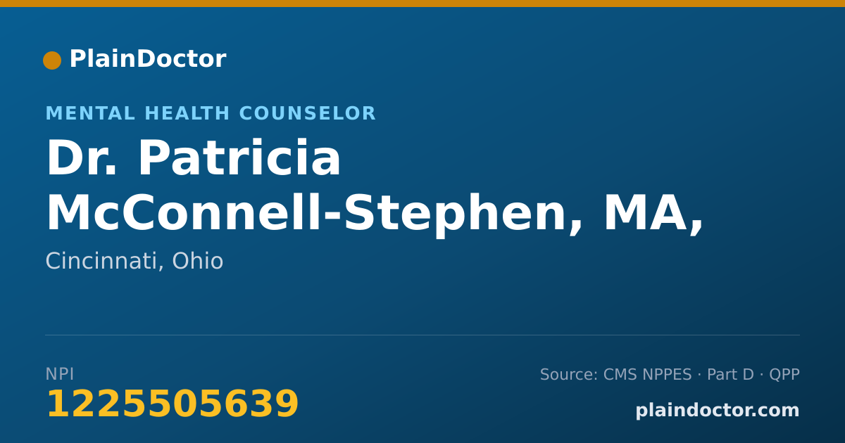Shareable card for Patricia McConnell-Stephen, MA, MS - Mental Health Counselor, Cincinnati, OH