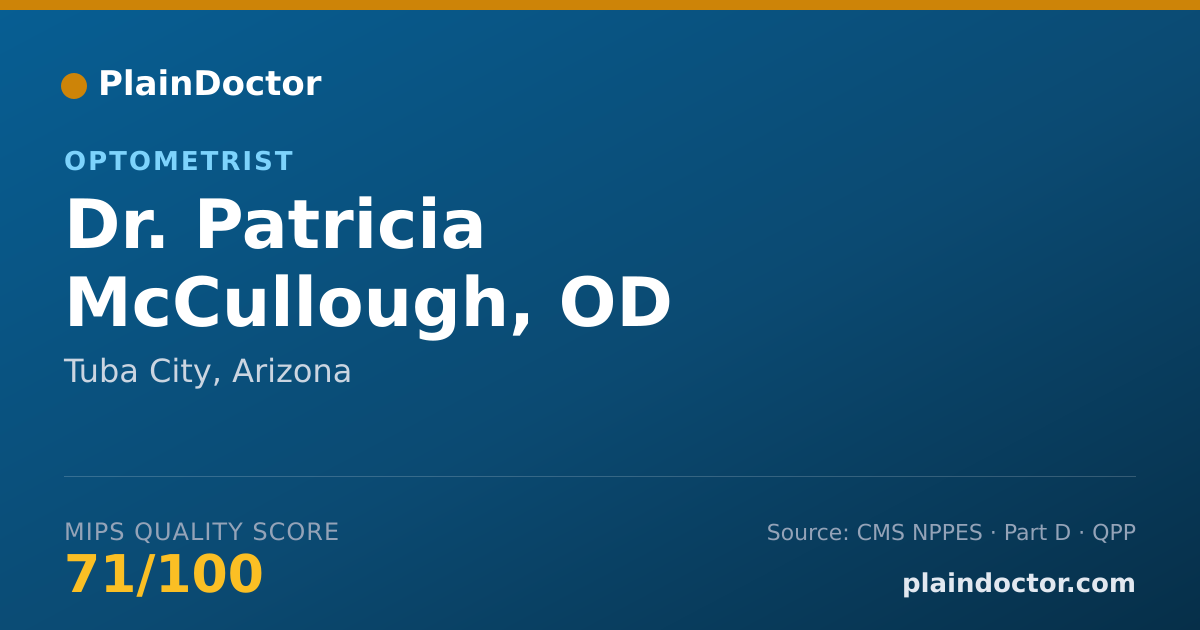 Shareable card for Patricia McCullough, OD - Optometrist, Tuba City, AZ