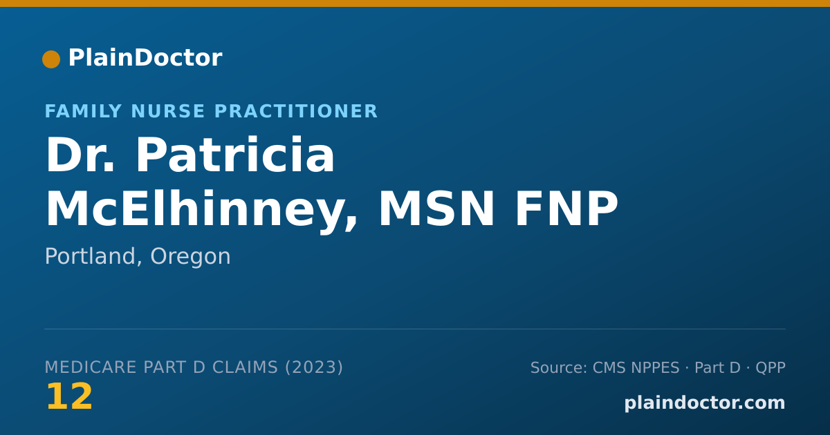 Shareable card for Patricia McElhinney, MSN FNP - Family Nurse Practitioner, Portland, OR