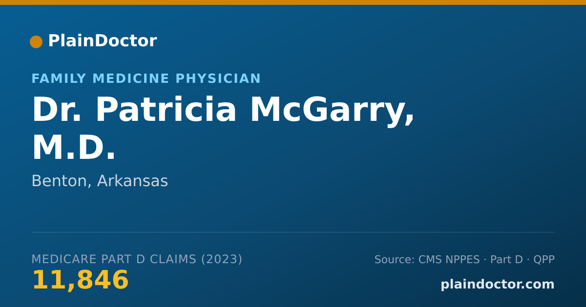 Shareable card for Patricia McGarry, M.D. - Family Medicine Physician, Benton, AR