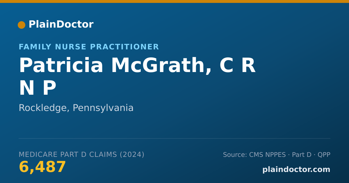 Shareable card for Patricia McGrath, C R N P - Family Nurse Practitioner, Rockledge, PA