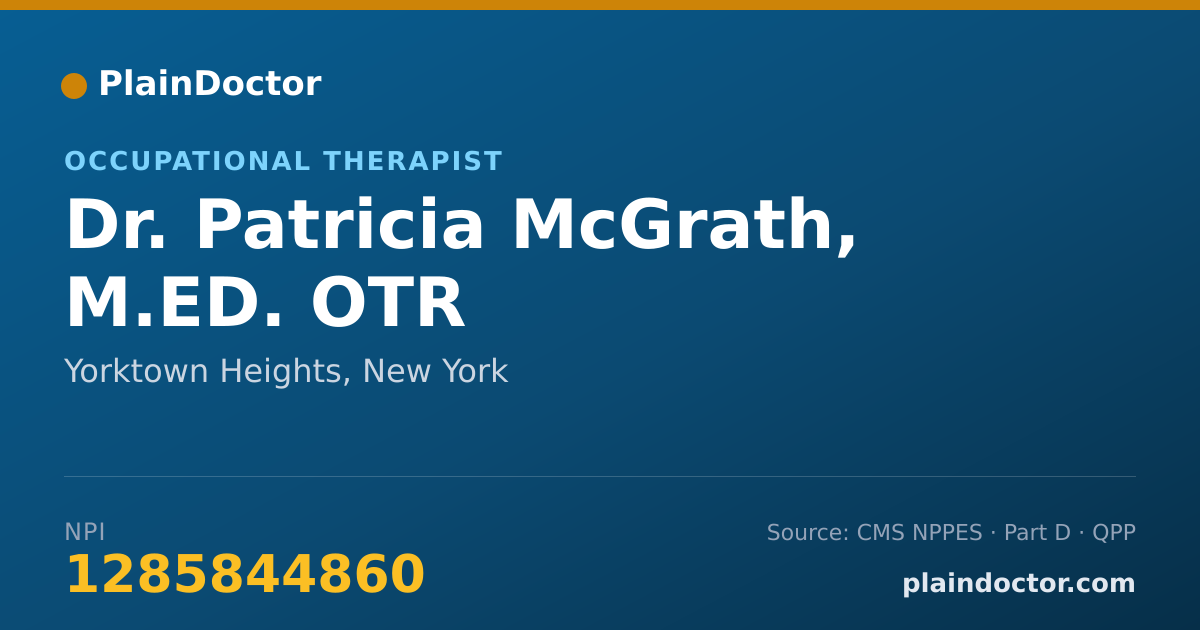 Shareable card for Patricia McGrath, M.ED. OTR - Occupational Therapist, Yorktown Heights, NY