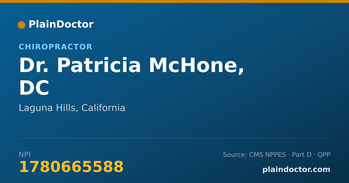 Shareable card for Patricia McHone, DC - Chiropractor, Laguna Hills, CA