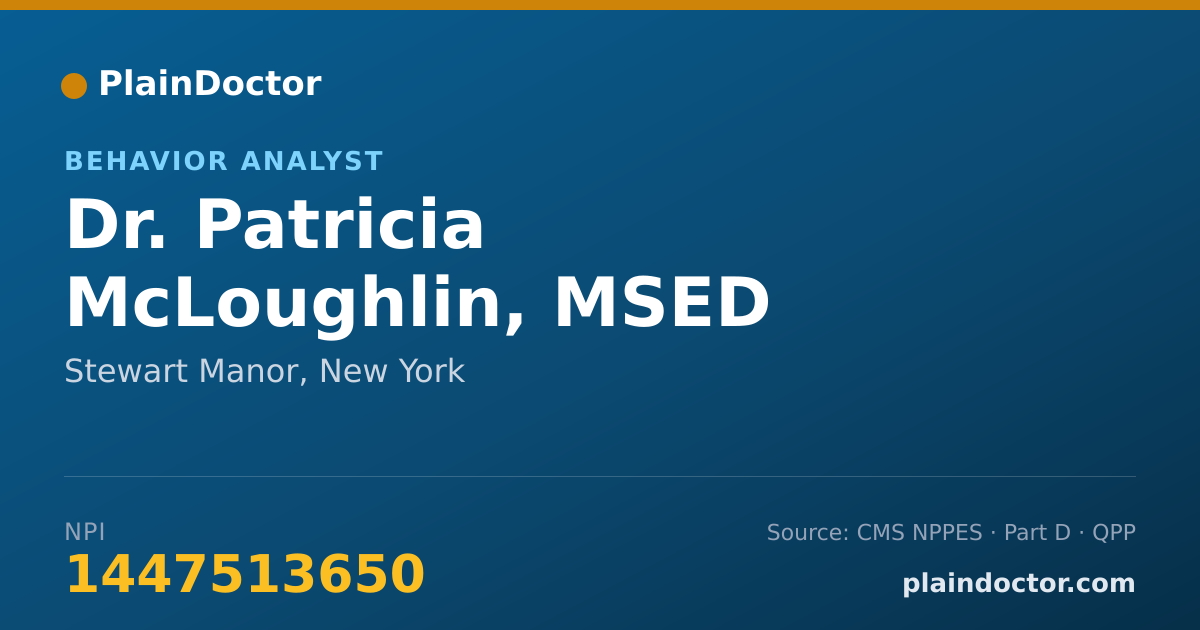 Shareable card for Patricia McLoughlin, MSED - Behavior Analyst, Stewart Manor, NY