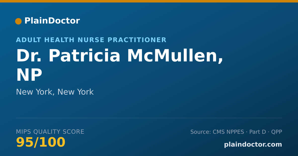 Shareable card for Patricia McMullen, NP - Adult Health Nurse Practitioner, New York, NY