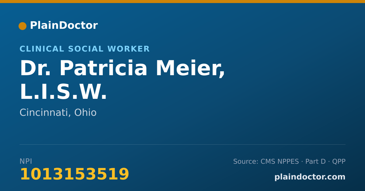 Shareable card for Patricia Meier, L.I.S.W. - Clinical Social Worker, Cincinnati, OH