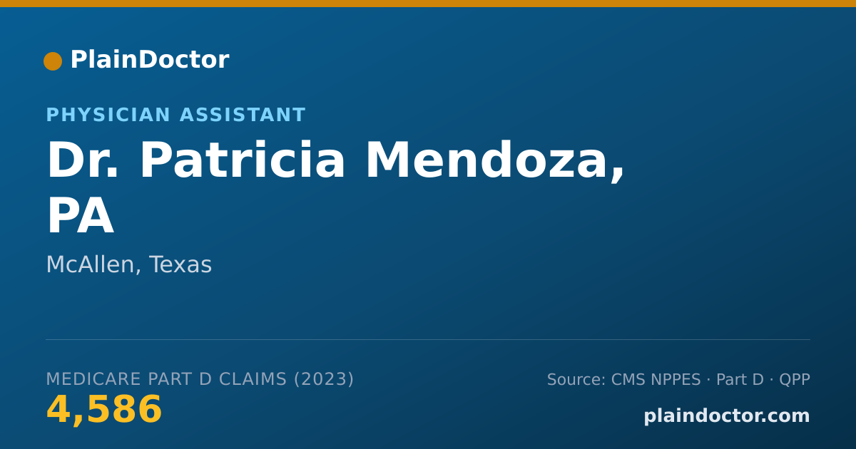 Shareable card for Patricia Mendoza, PA - Physician Assistant, McAllen, TX