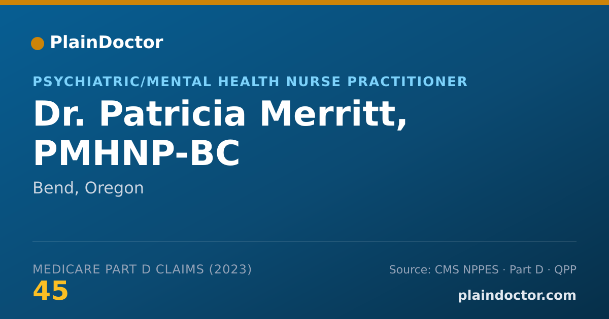 Shareable card for Patricia Merritt, PMHNP-BC - Psychiatric/Mental Health Nurse Practitioner, Bend, OR