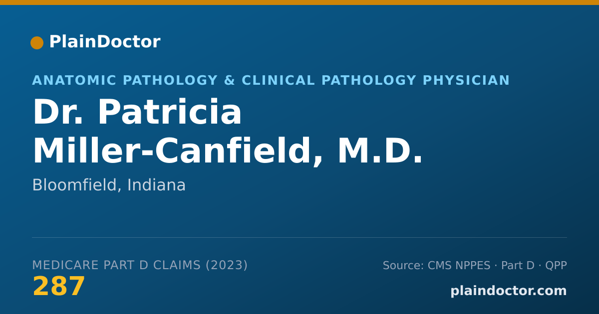Shareable card for Patricia Miller-Canfield, M.D. - Anatomic Pathology & Clinical Pathology Physician, Bloomfield, IN