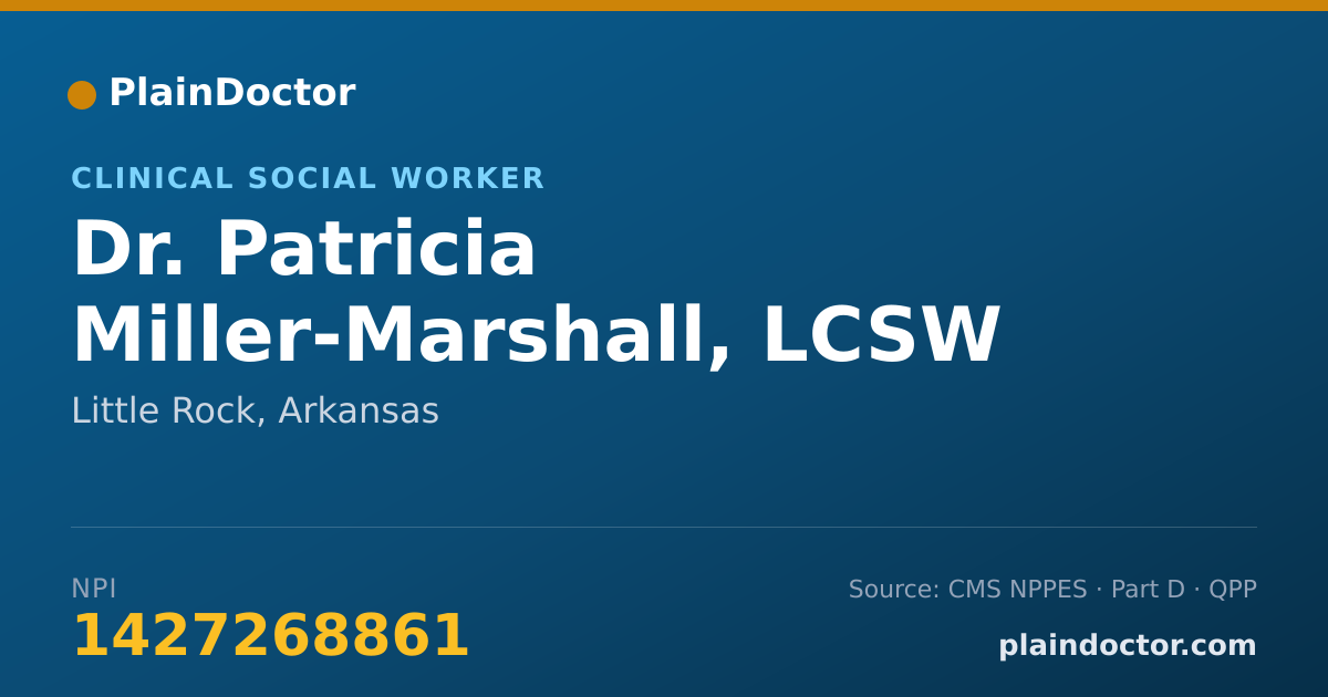 Shareable card for Patricia Miller-Marshall, LCSW - Clinical Social Worker, Little Rock, AR