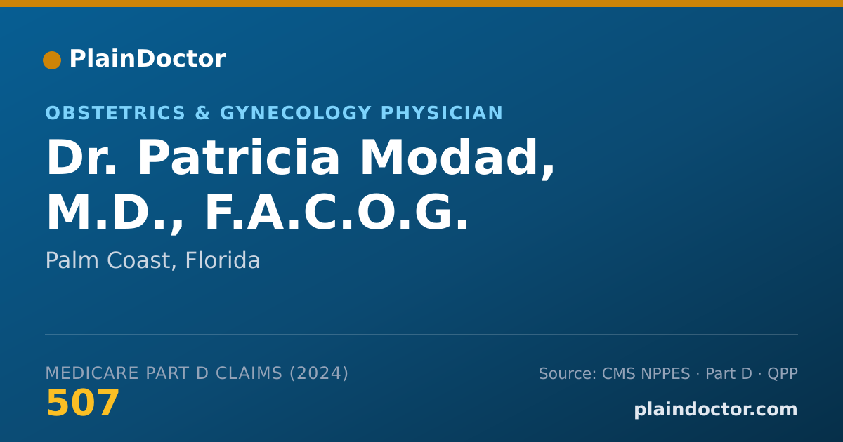 Shareable card for Patricia Modad, M.D., F.A.C.O.G. - Obstetrics & Gynecology Physician, Palm Coast, FL