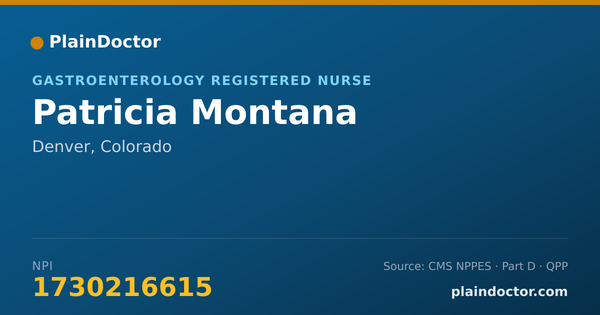Shareable card for Patricia Montana - Gastroenterology Registered Nurse, Denver, CO