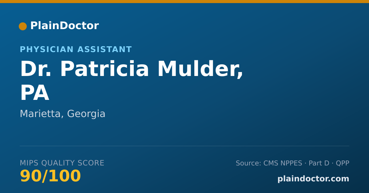 Shareable card for Patricia Mulder, PA - Physician Assistant, Marietta, GA