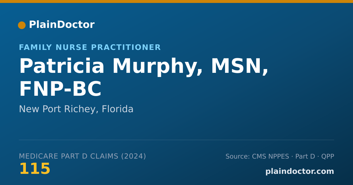Shareable card for Patricia Murphy, MSN, FNP-BC - Family Nurse Practitioner, New Port Richey, FL