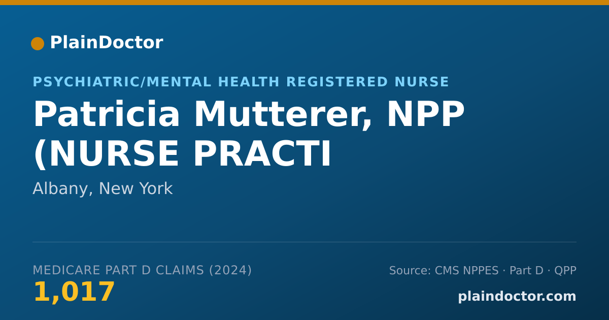 Shareable card for Patricia Mutterer, NPP (NURSE PRACTI - Psychiatric/Mental Health Registered Nurse, Albany, NY