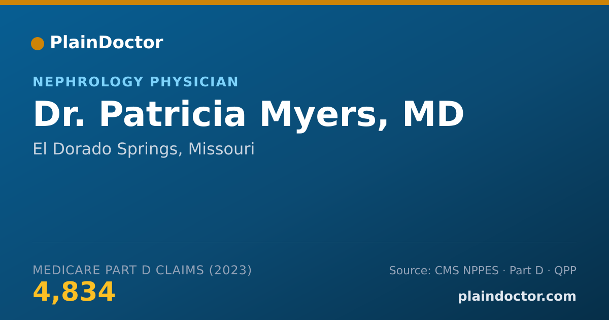 Shareable card for Patricia Myers, MD - Nephrology Physician, El Dorado Springs, MO