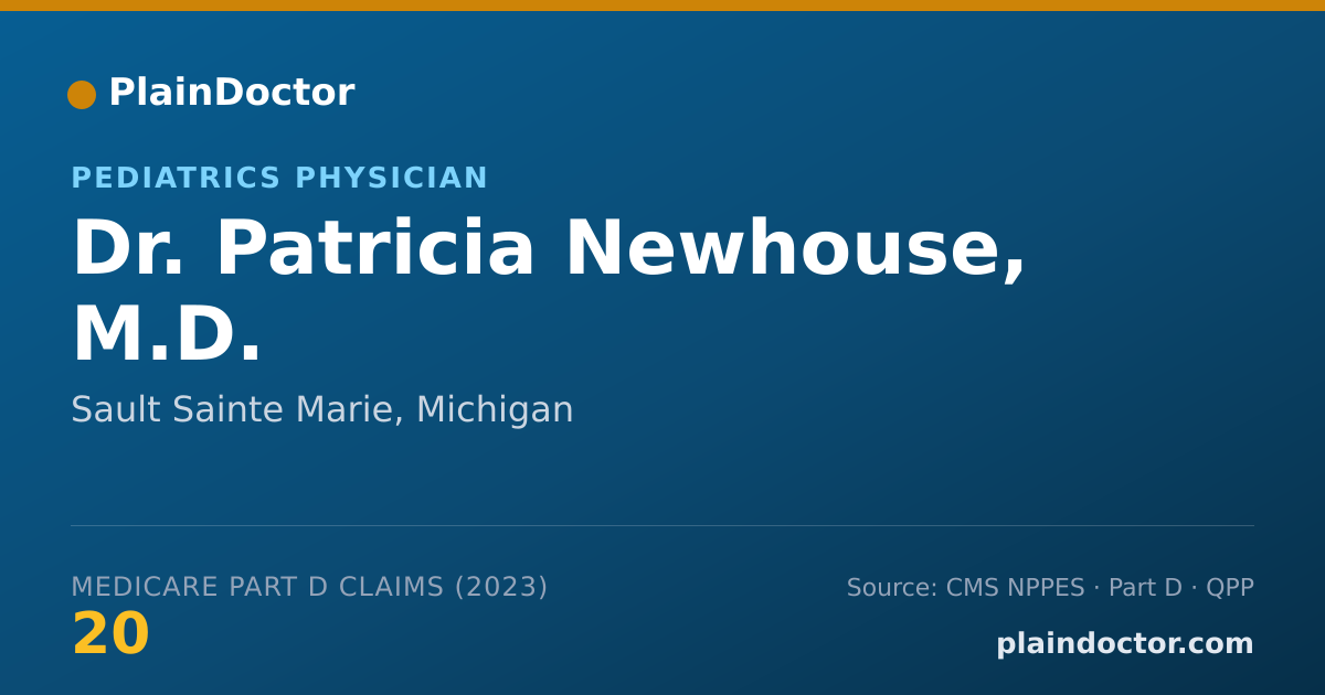 Shareable card for Patricia Newhouse, M.D. - Pediatrics Physician, Sault Sainte Marie, MI