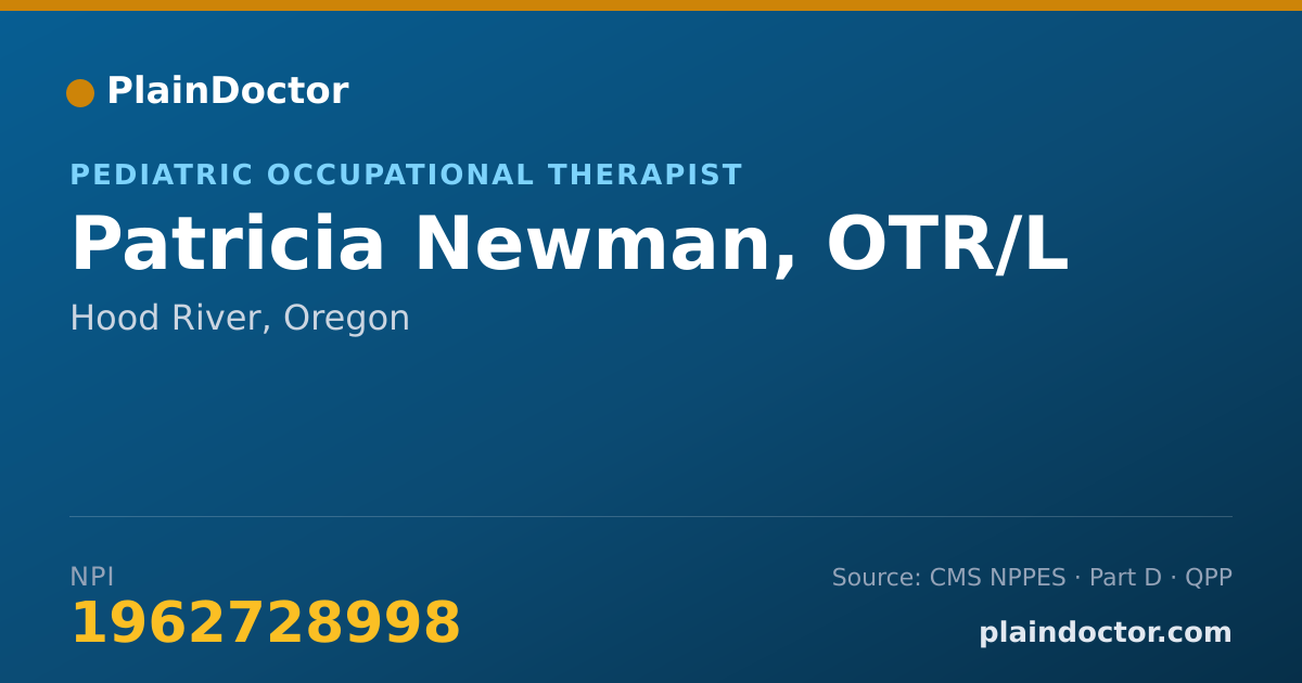 Shareable card for Patricia Newman, OTR/L - Pediatric Occupational Therapist, Hood River, OR
