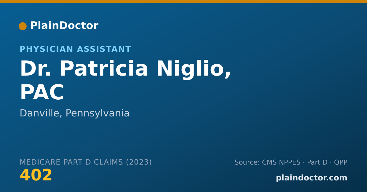 Shareable card for Patricia Niglio, PAC - Physician Assistant, Danville, PA