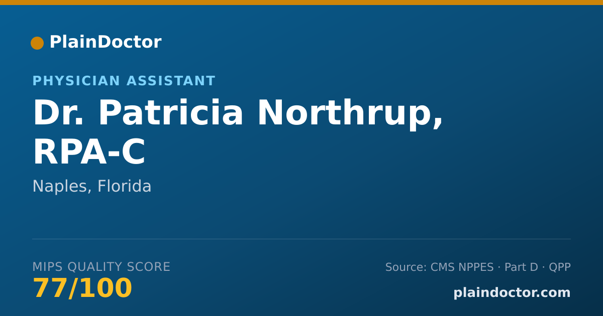 Shareable card for Patricia Northrup, RPA-C - Physician Assistant, Naples, FL