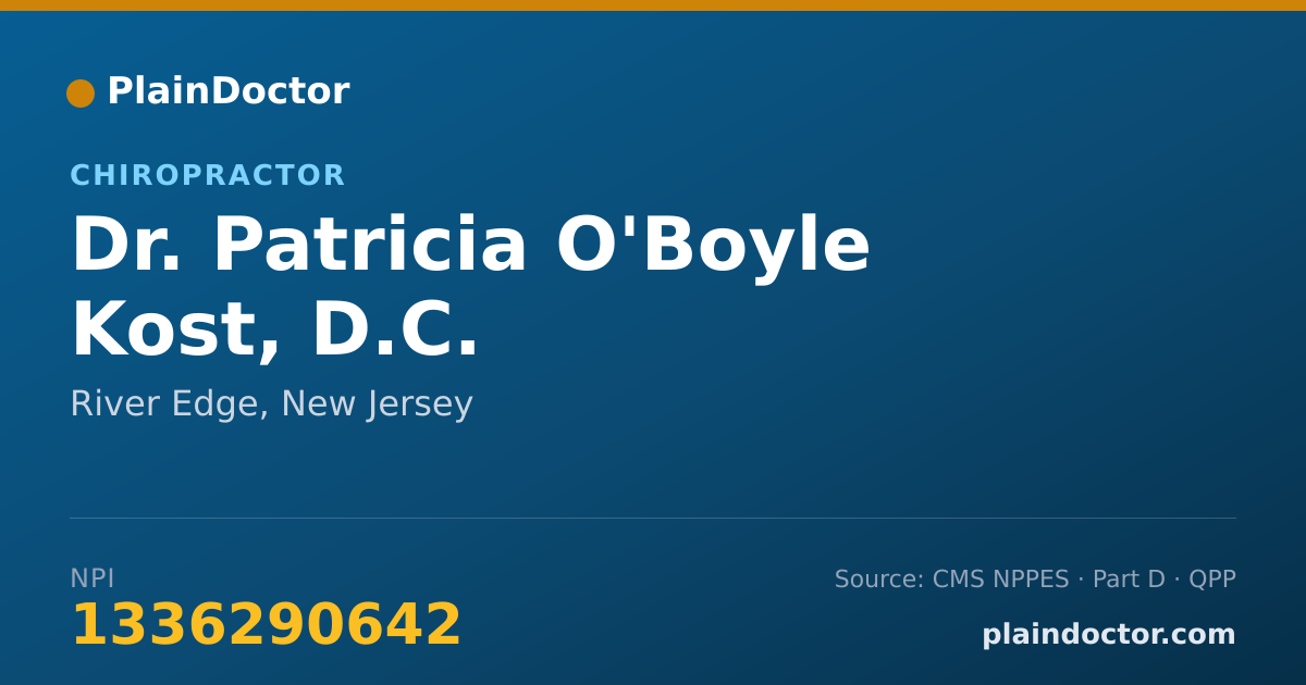 Shareable card for Patricia O'Boyle Kost, D.C. - Chiropractor, River Edge, NJ