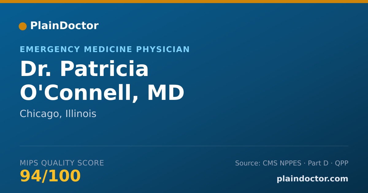 Shareable card for Patricia O'Connell, MD - Emergency Medicine Physician, Chicago, IL