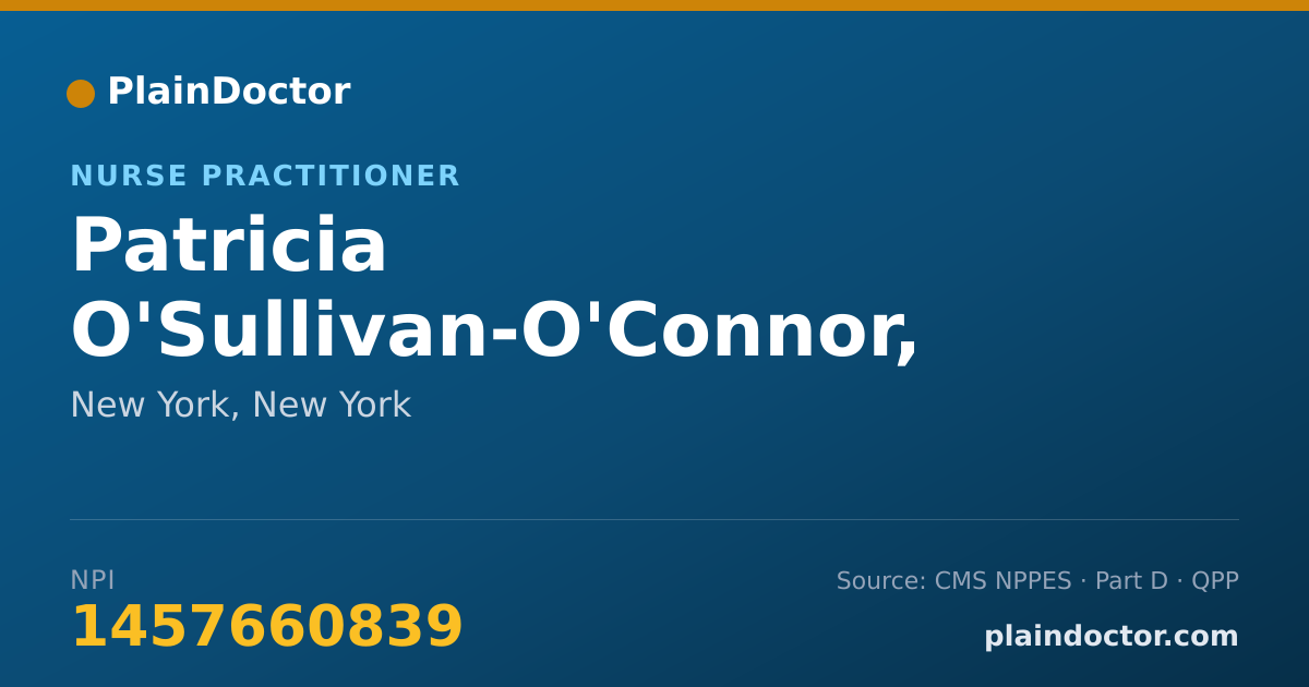 Shareable card for Patricia O'Sullivan-O'Connor, ADULT NURSE PRACTITI - Nurse Practitioner, New York, NY