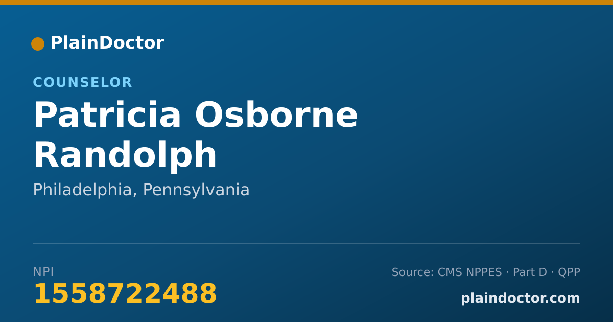 Shareable card for Patricia Osborne Randolph - Counselor, Philadelphia, PA