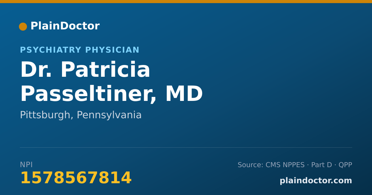 Shareable card for Patricia Passeltiner, MD - Psychiatry Physician, Pittsburgh, PA