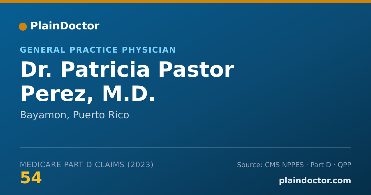 Shareable card for Patricia Pastor Perez, M.D. - General Practice Physician, Bayamon, PR