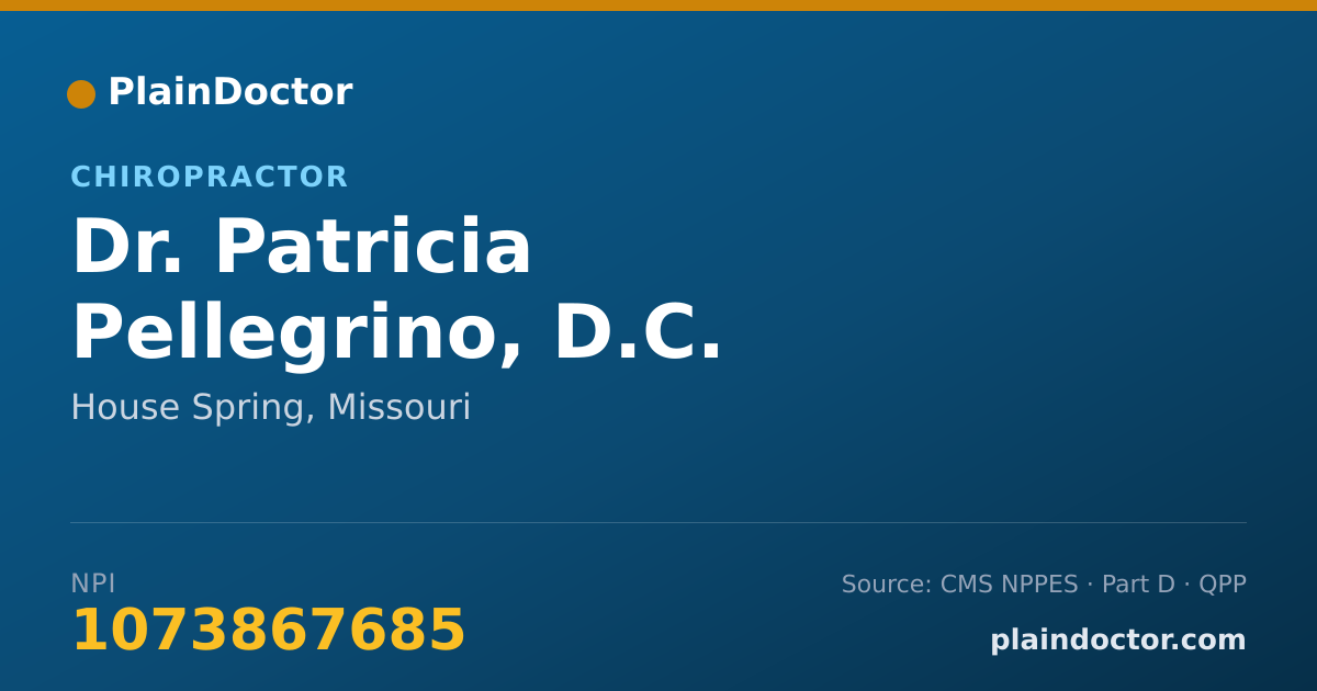 Shareable card for Patricia Pellegrino, D.C. - Chiropractor, House Spring, MO