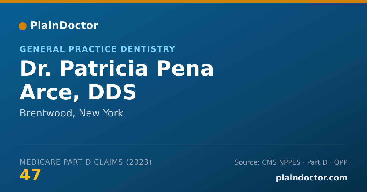 Shareable card for Patricia Pena Arce, DDS - General Practice Dentistry, Brentwood, NY