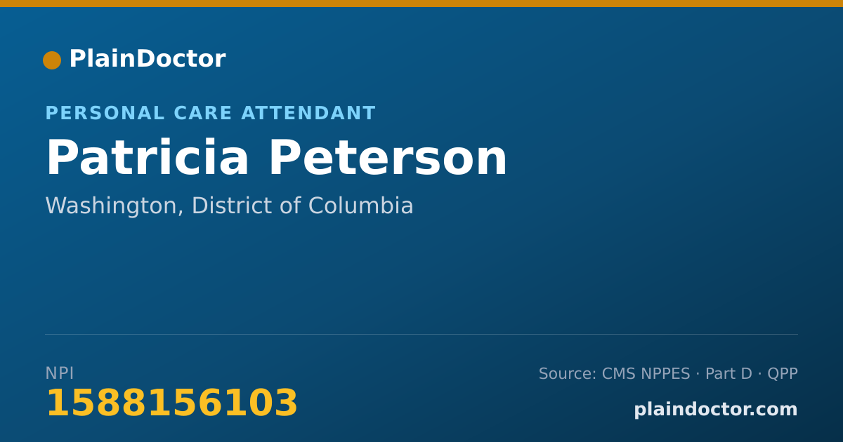 Shareable card for Patricia Peterson - Personal Care Attendant, Washington, DC