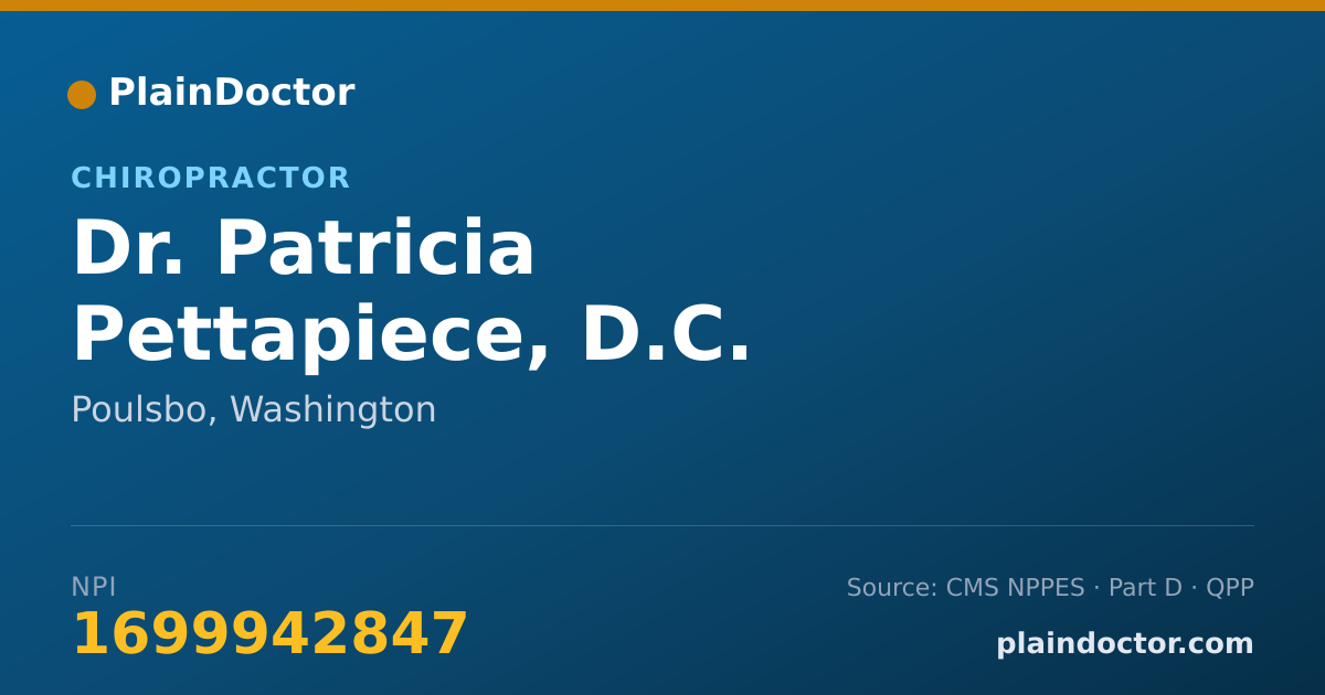 Shareable card for Patricia Pettapiece, D.C. - Chiropractor, Poulsbo, WA