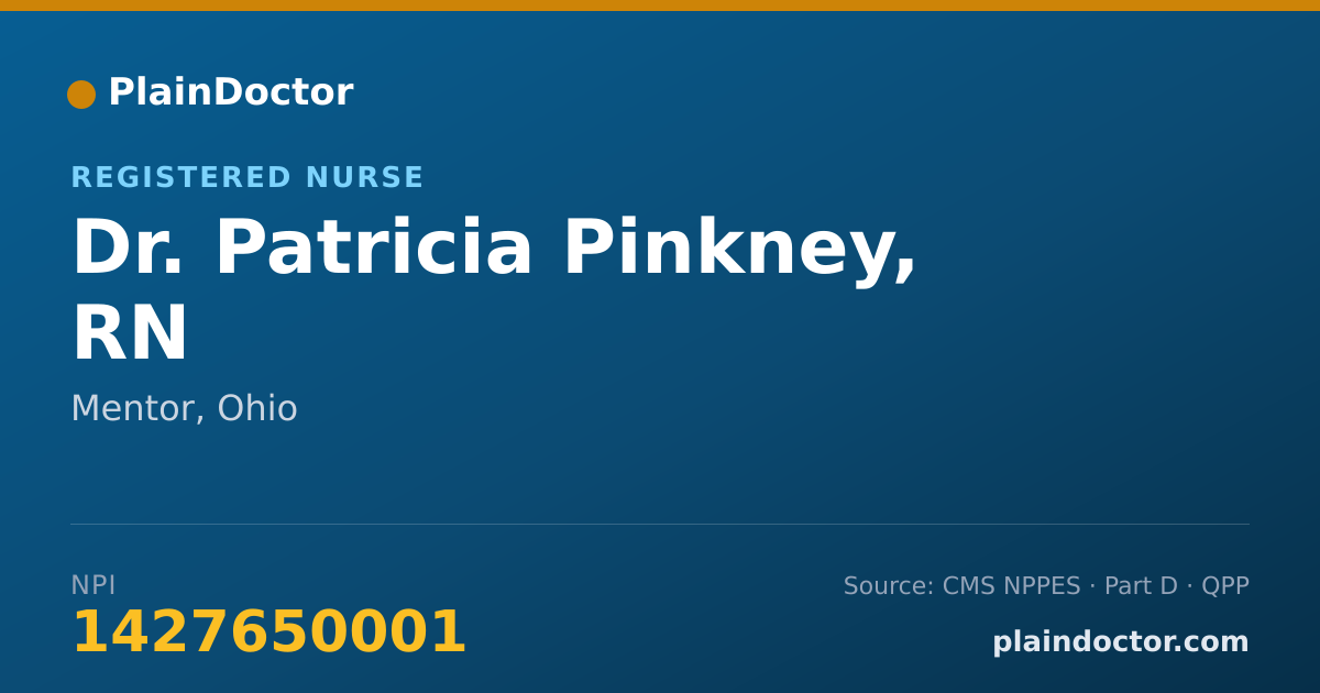 Shareable card for Patricia Pinkney, RN - Registered Nurse, Mentor, OH