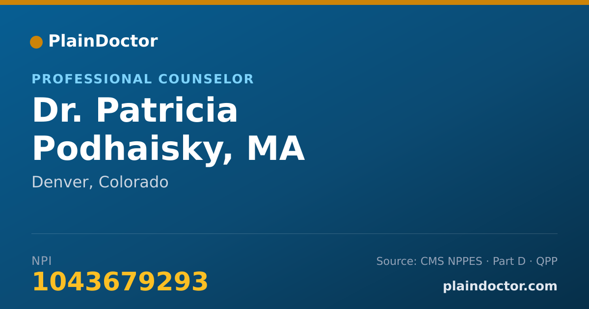 Shareable card for Patricia Podhaisky, MA - Professional Counselor, Denver, CO