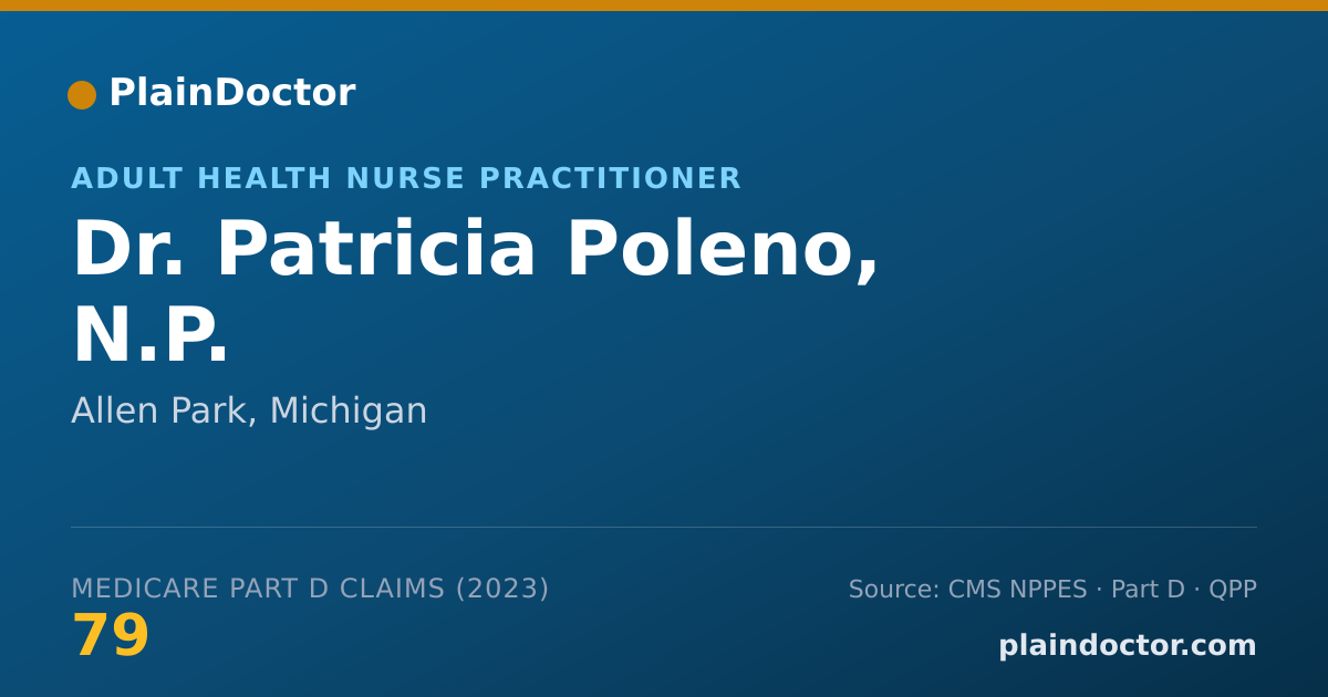 Shareable card for Patricia Poleno, N.P. - Adult Health Nurse Practitioner, Allen Park, MI