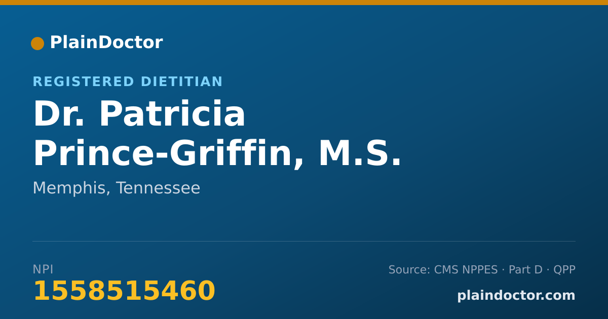 Shareable card for Patricia Prince-Griffin, M.S. - Registered Dietitian, Memphis, TN