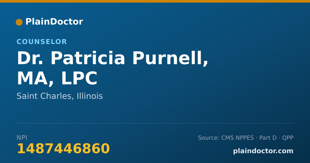 Shareable card for Patricia Purnell, MA, LPC - Counselor, Saint Charles, IL