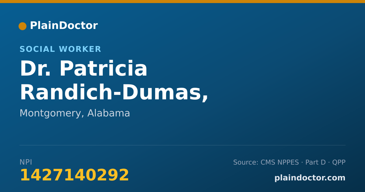 Shareable card for Patricia Randich-Dumas, LCSW-PIP - Social Worker, Montgomery, AL
