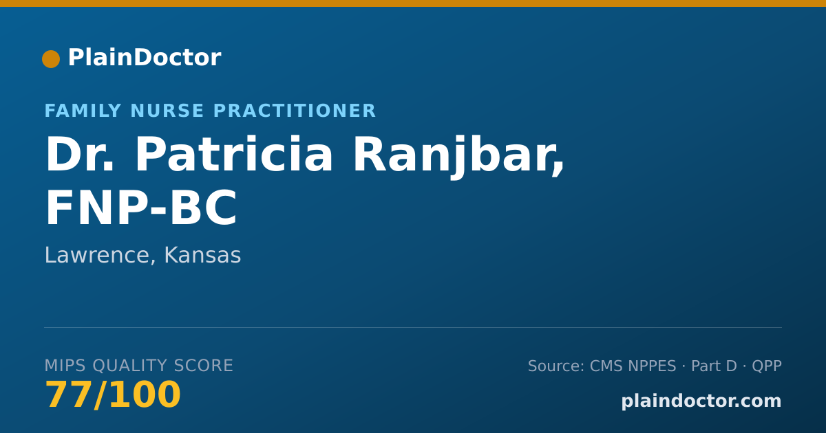 Shareable card for Patricia Ranjbar, FNP-BC - Family Nurse Practitioner, Lawrence, KS