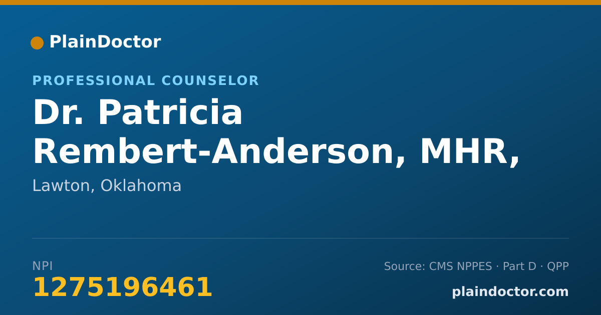 Shareable card for Patricia Rembert-Anderson, MHR, LPC, NCC - Professional Counselor, Lawton, OK