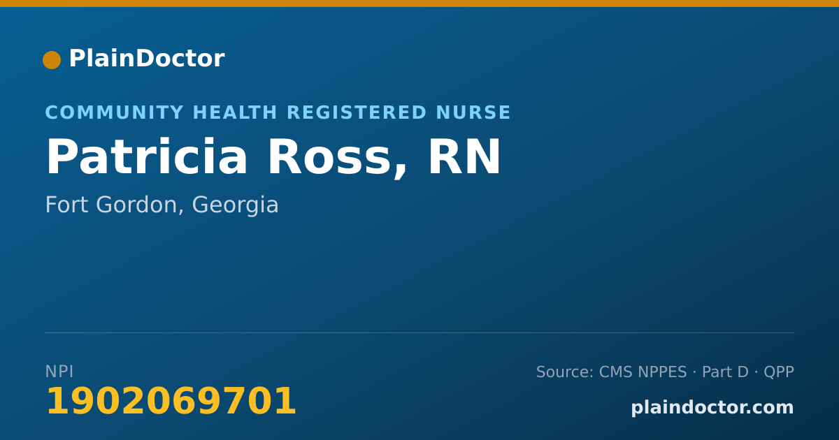 Shareable card for Patricia Ross, RN - Community Health Registered Nurse, Fort Gordon, GA