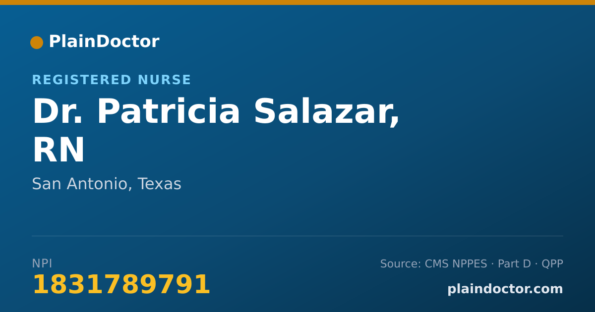 Shareable card for Patricia Salazar, RN - Registered Nurse, San Antonio, TX