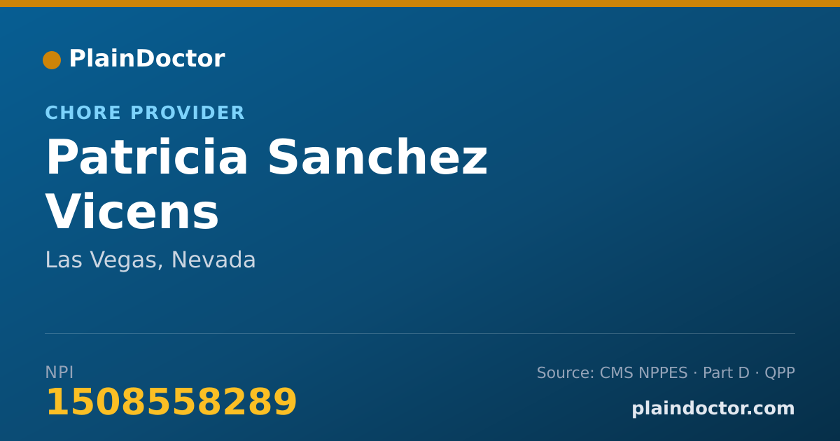 Shareable card for Patricia Sanchez Vicens - Chore Provider, Las Vegas, NV