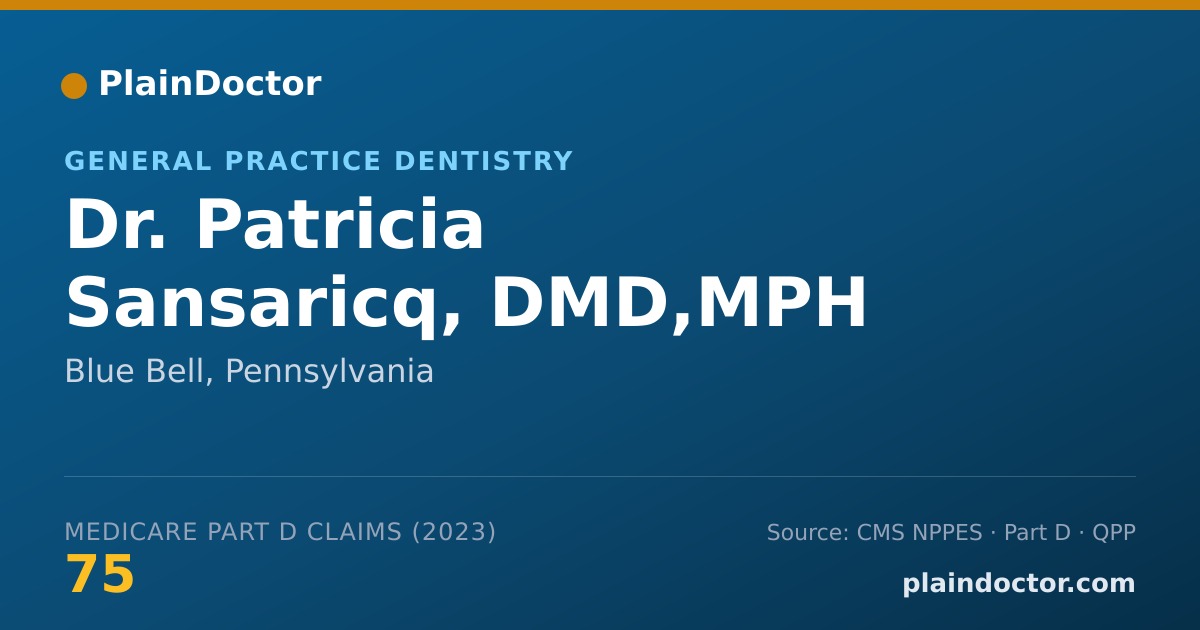 Shareable card for Patricia Sansaricq, DMD,MPH - General Practice Dentistry, Blue Bell, PA