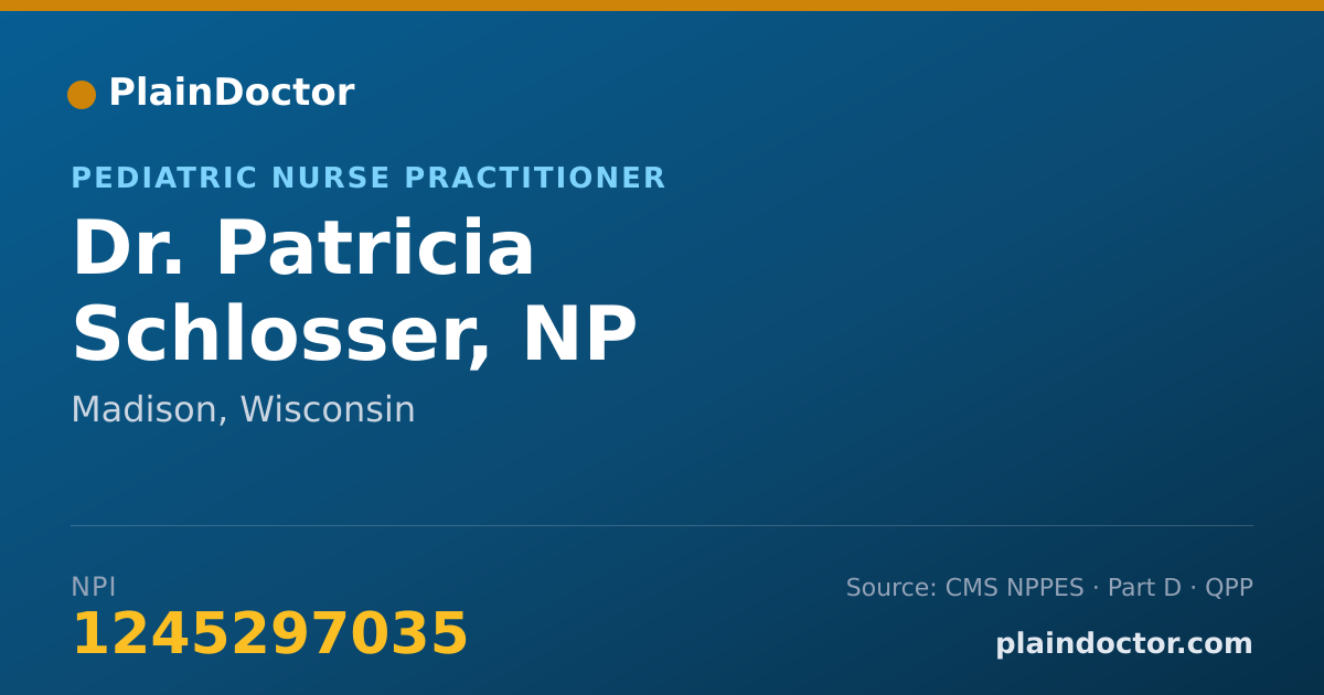 Shareable card for Patricia Schlosser, NP - Pediatric Nurse Practitioner, Madison, WI