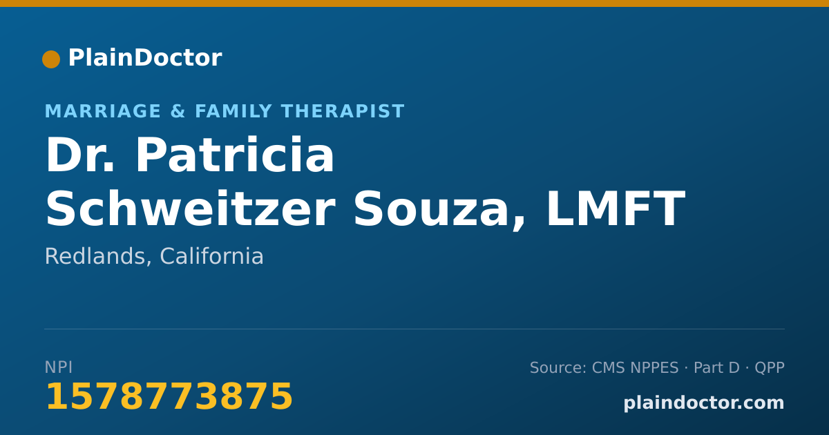 Shareable card for Patricia Schweitzer Souza, LMFT - Marriage & Family Therapist, Redlands, CA