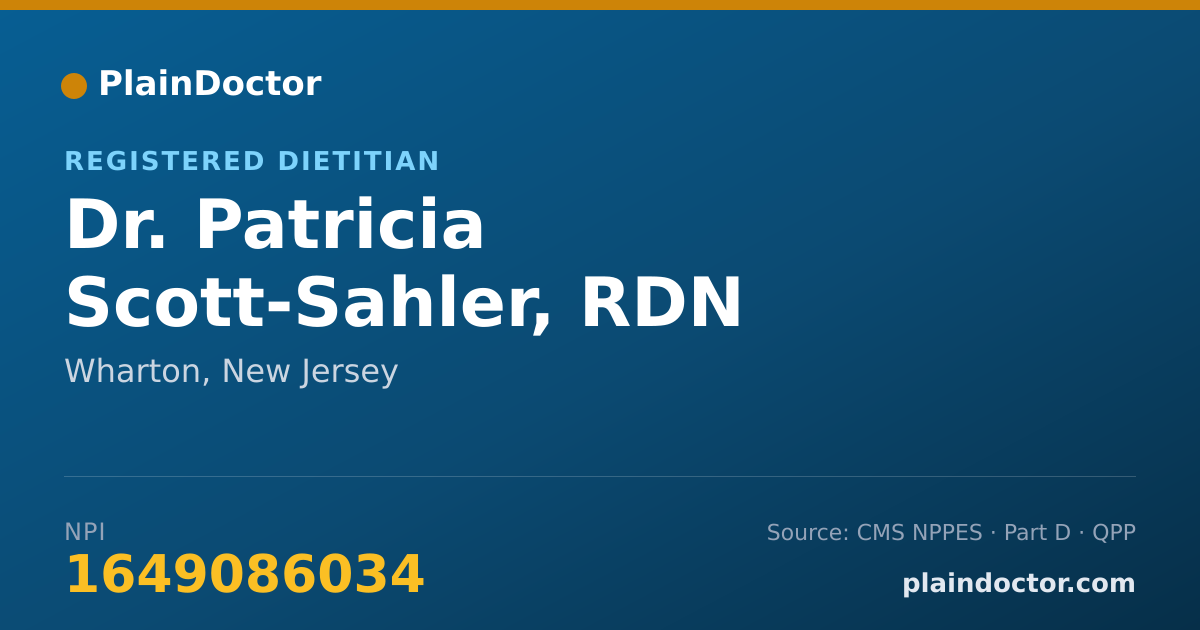 Shareable card for Patricia Scott-Sahler, RDN - Registered Dietitian, Wharton, NJ